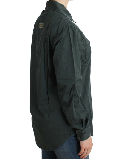 Elegantes Button-Down-Hemd aus Baumwolle in Grau