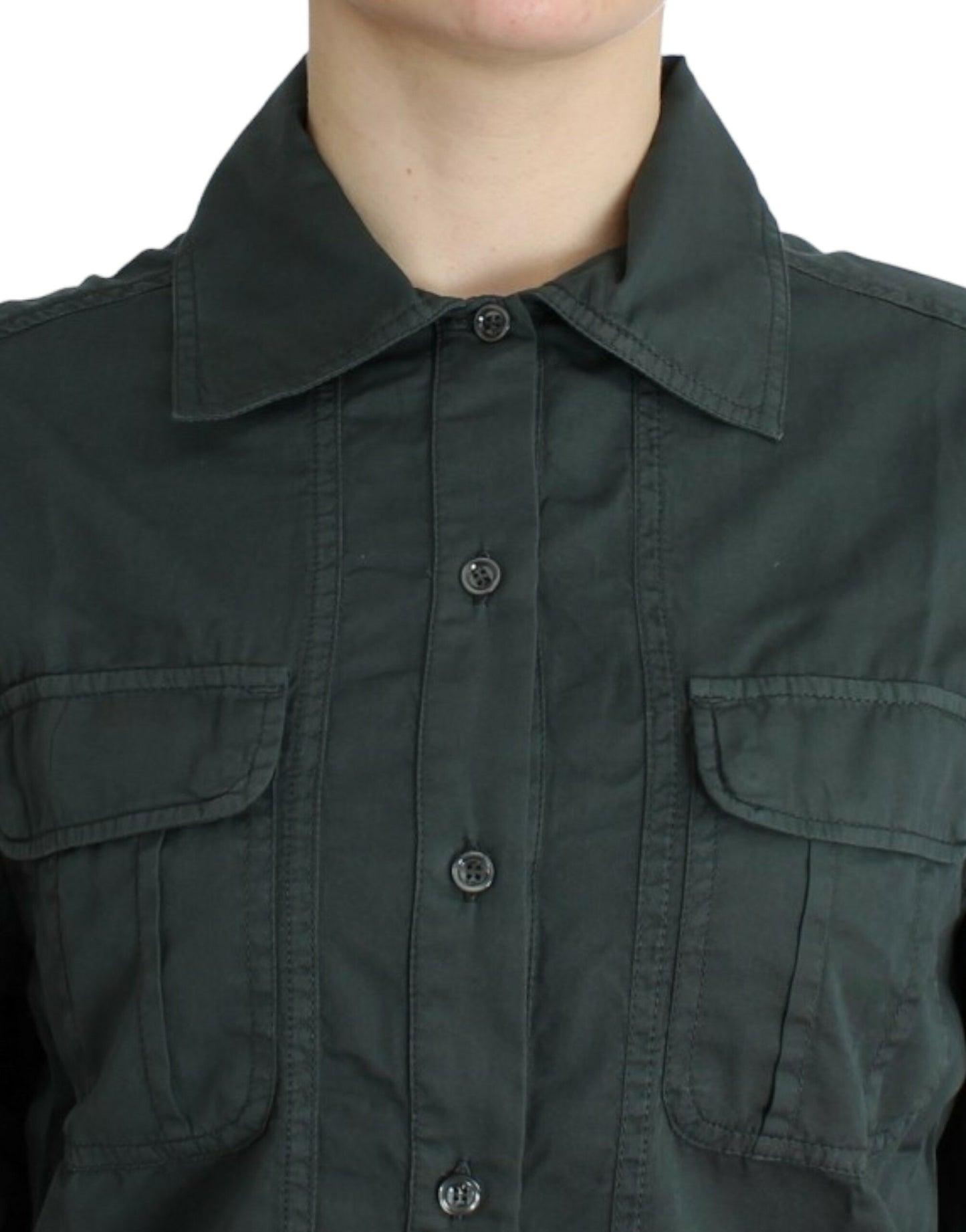 Elegantes Button-Down-Hemd aus Baumwolle in Grau