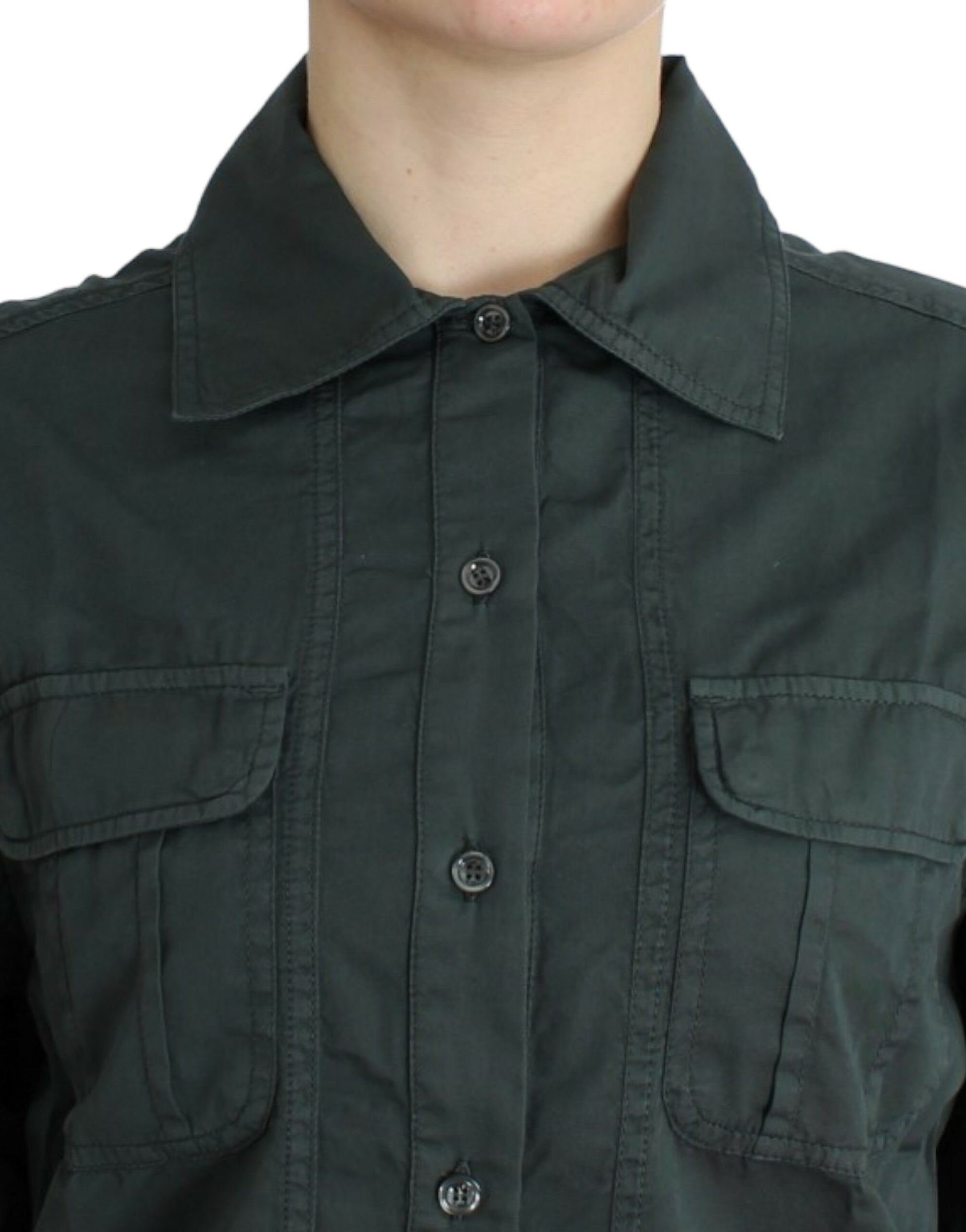 Elegantes Button-Down-Hemd aus Baumwolle in Grau