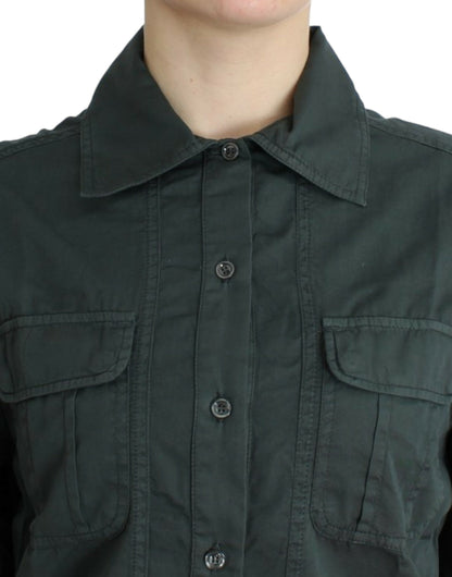 Elegantes Button-Down-Hemd aus Baumwolle in Grau