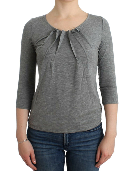 Eleganter grauer Pullover aus Kaschmirmischung