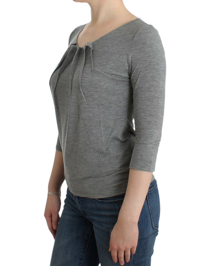 Eleganter grauer Pullover aus Kaschmirmischung