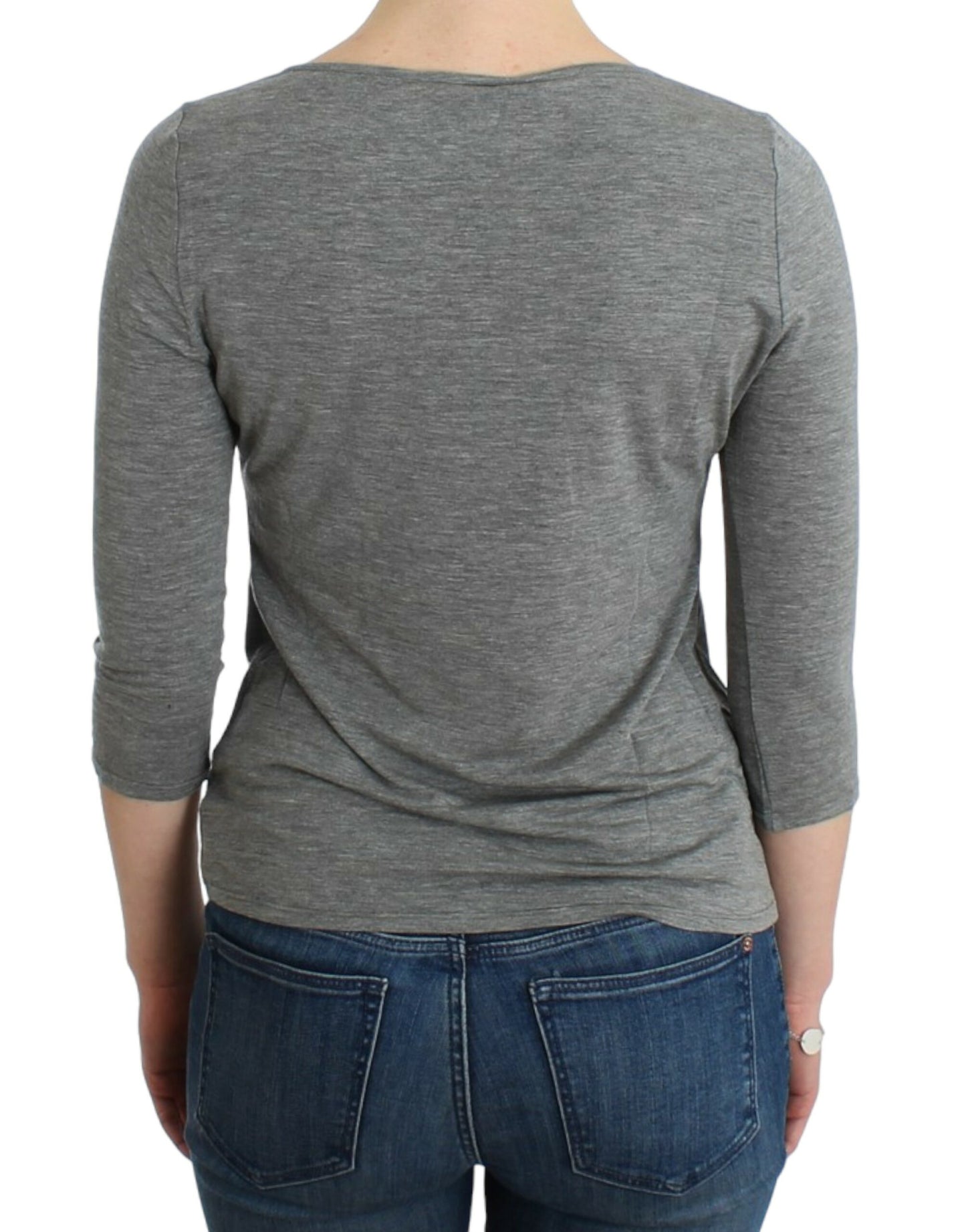 Eleganter grauer Pullover aus Kaschmirmischung