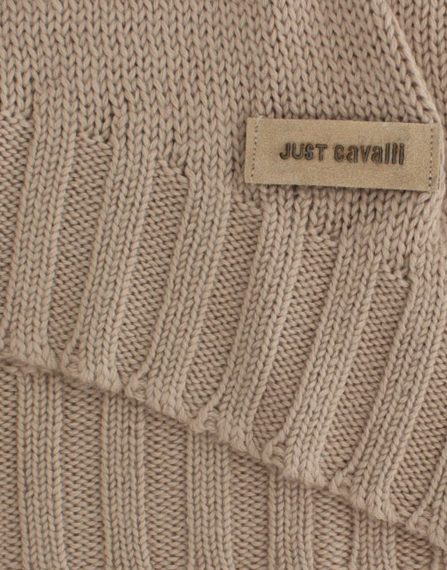 Eleganter, beiger Strickpullover mit Rundhalsausschnitt
