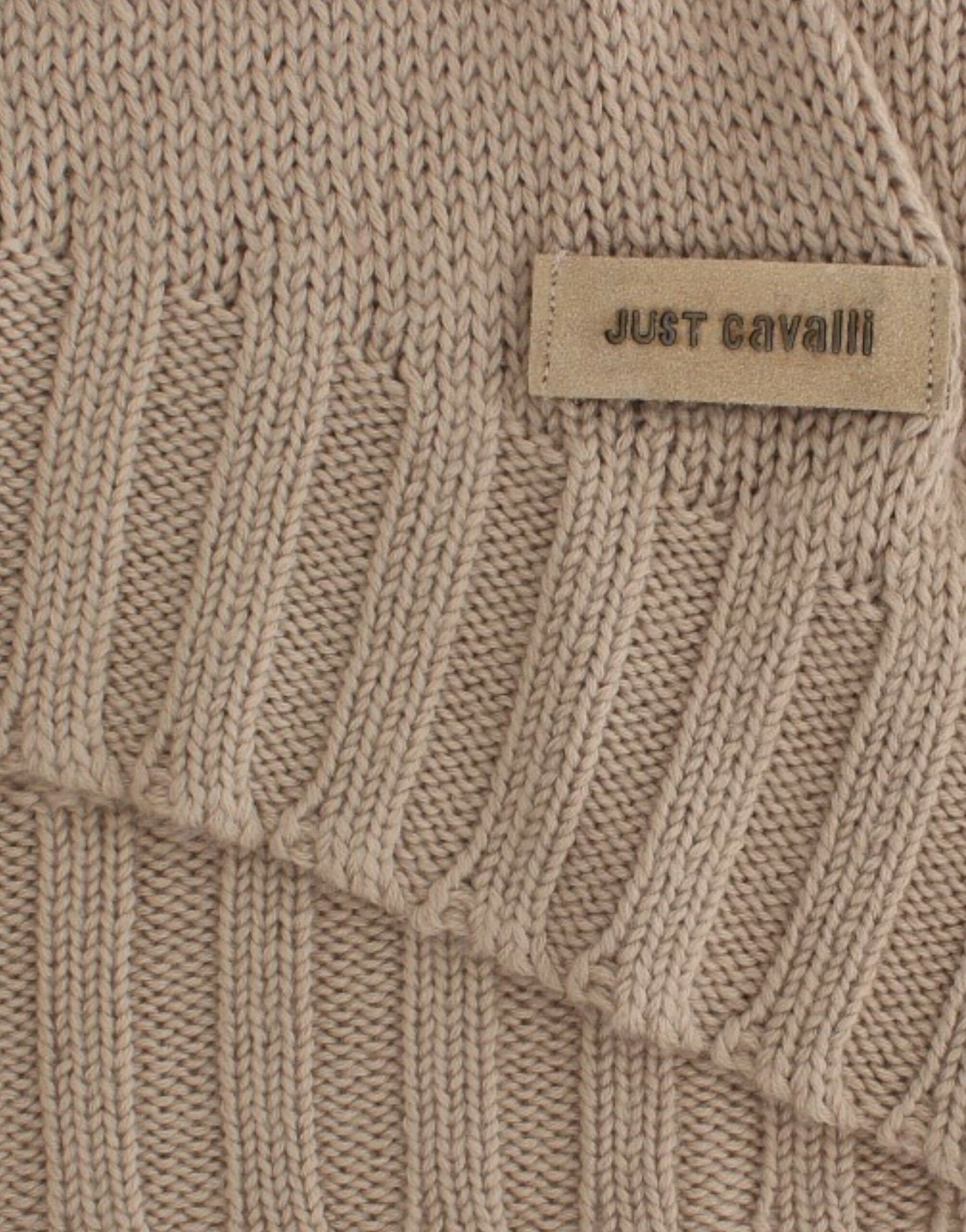 Eleganter, beiger Strickpullover mit Rundhalsausschnitt
