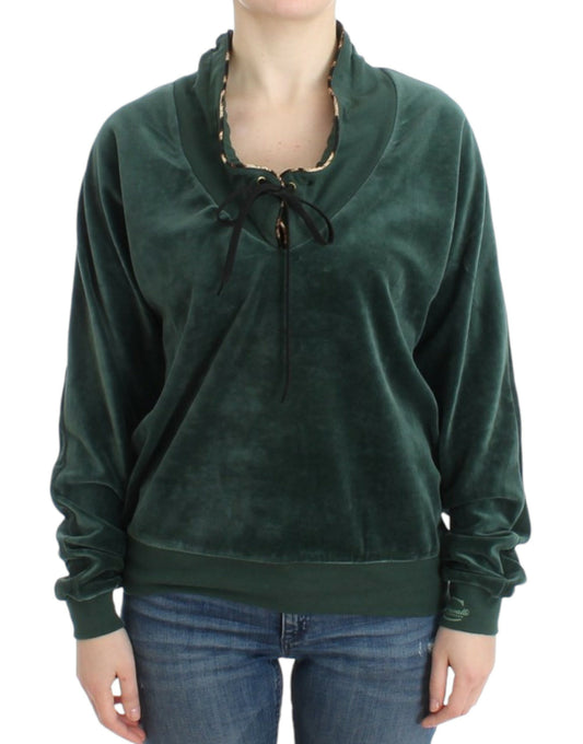 Eleganter grüner Pullover mit Strass-Detail