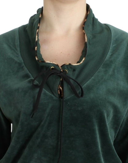 Eleganter grüner Pullover mit Strass-Detail