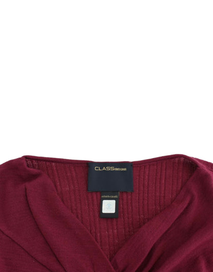 Eleganter lila Wollpullover mit Schlüsselloch