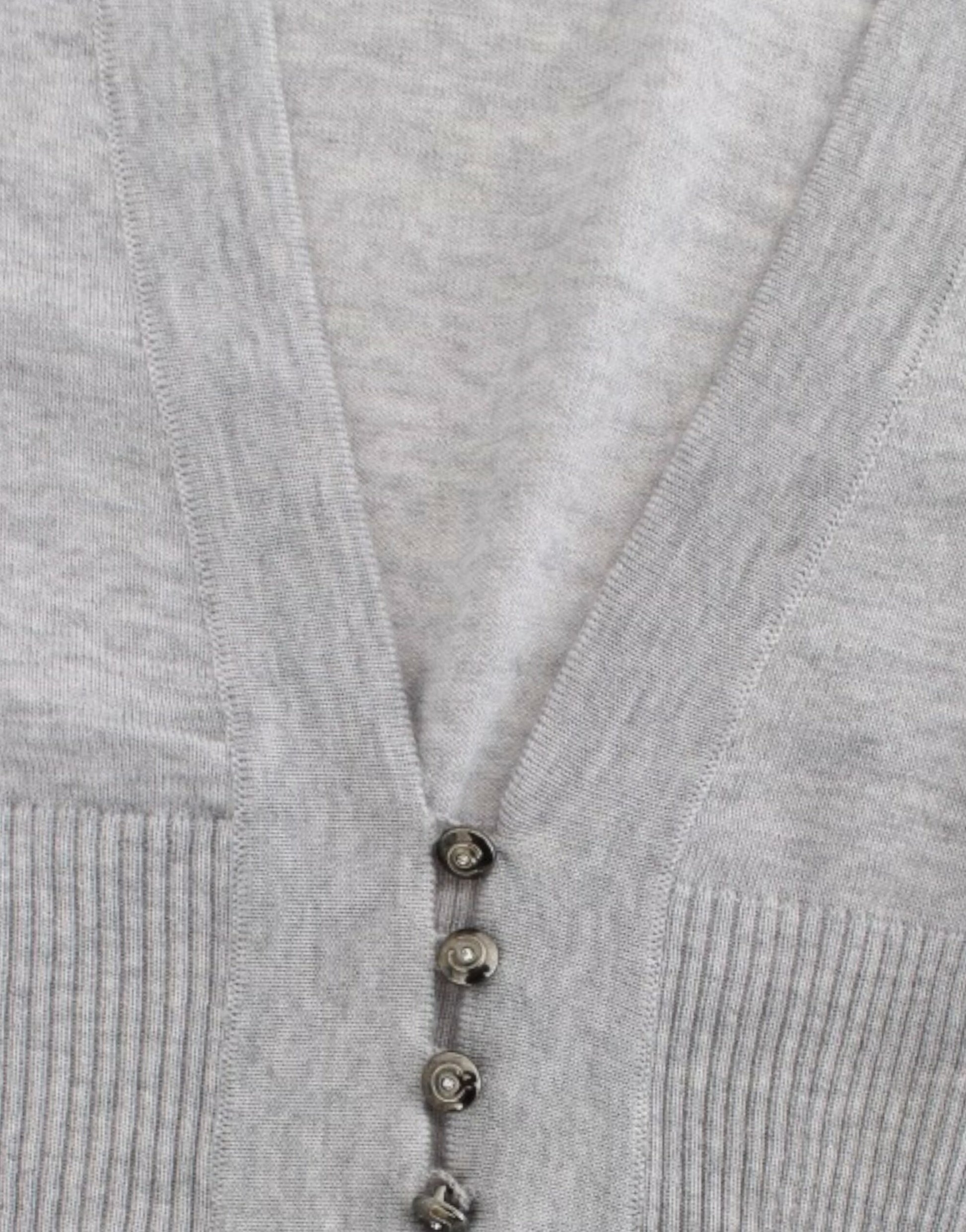 Kurzer Cardigan aus Schurwolle in schickem Grau