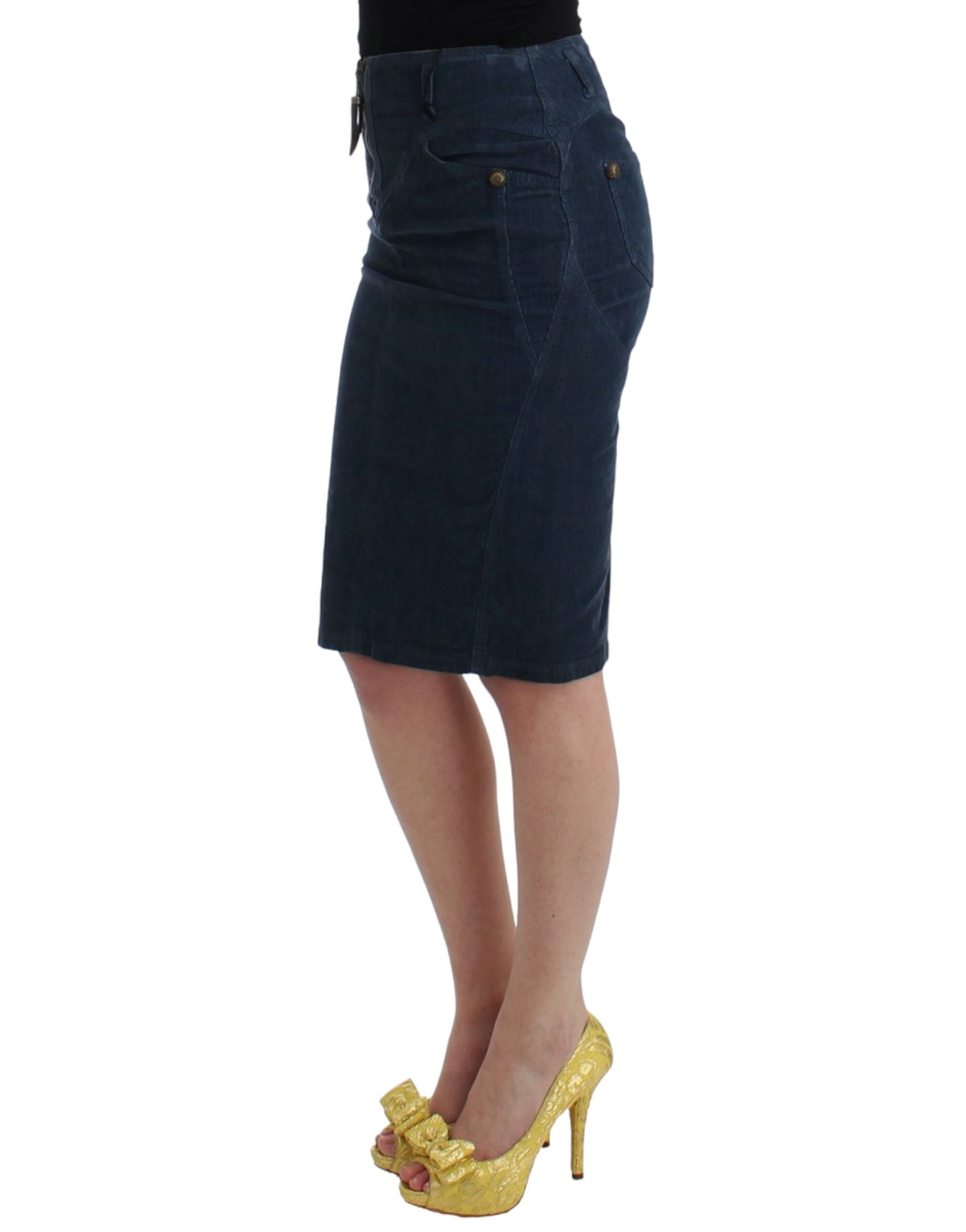 Eleganter blauer Bleistiftrock