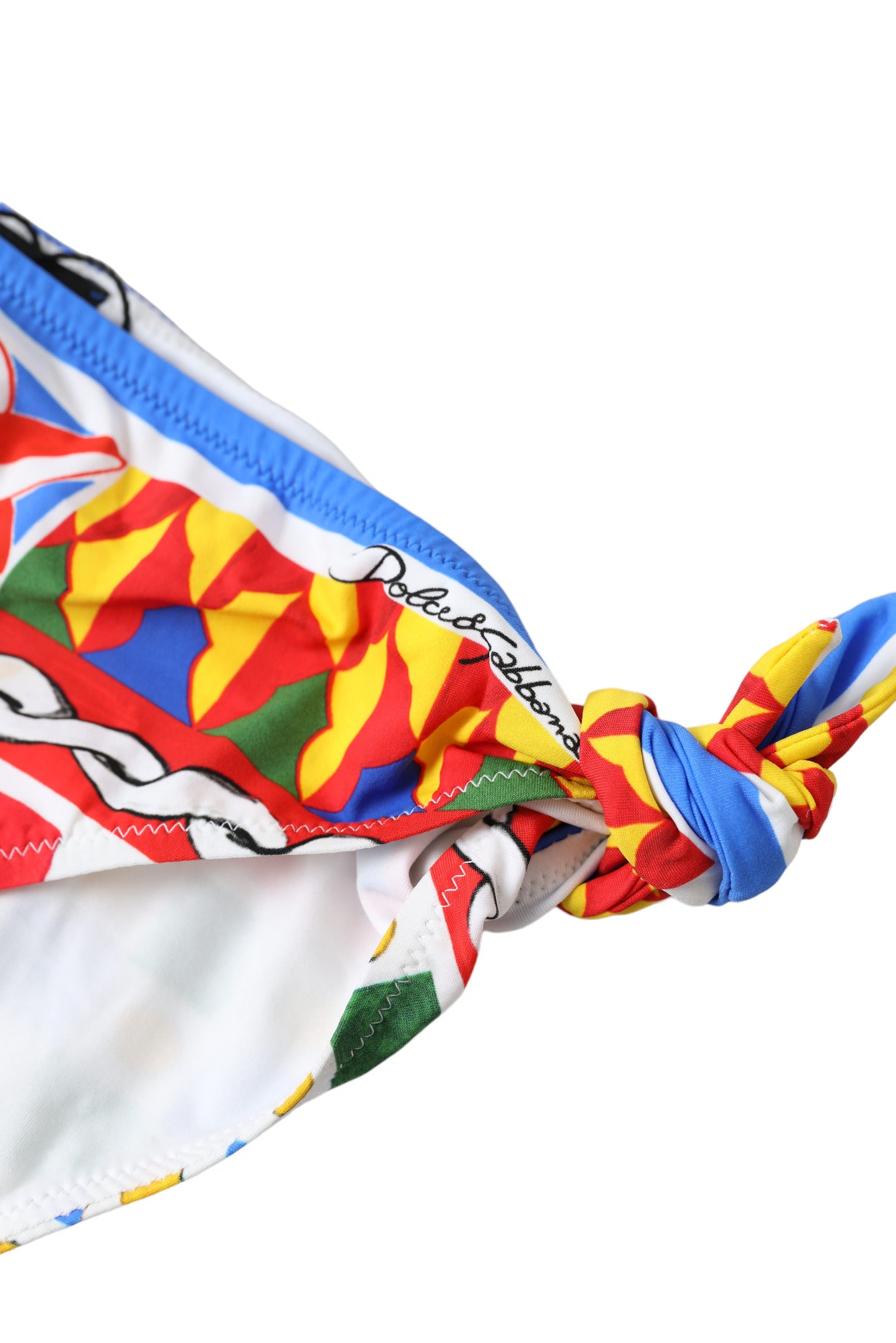 Mehrfarbige Bikinihose mit Carretto-Print