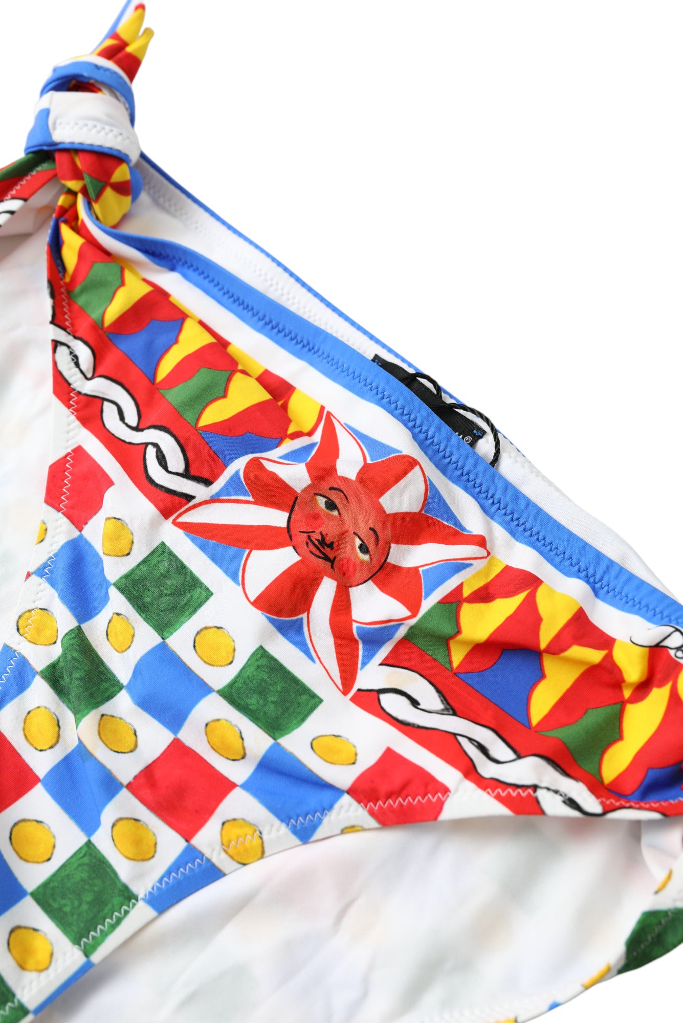 Mehrfarbige Bikinihose mit Carretto-Print