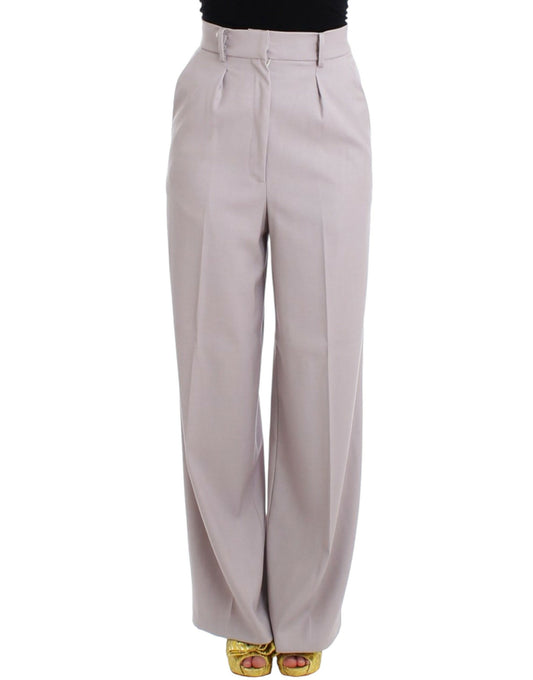 Anspruchsvolle hoch taillierte graue Hose