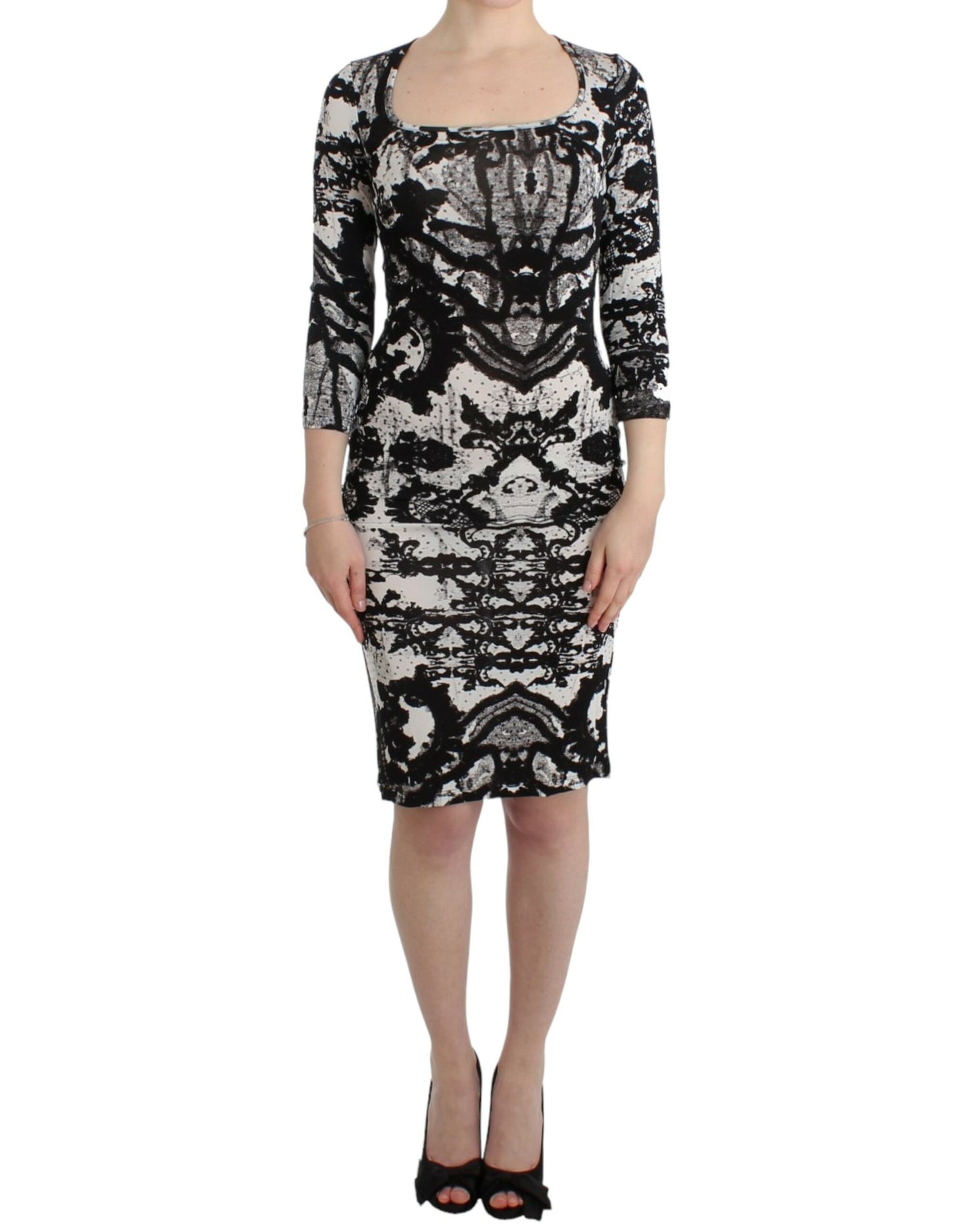 Elegantes bedrucktes Jersey-Etuikleid