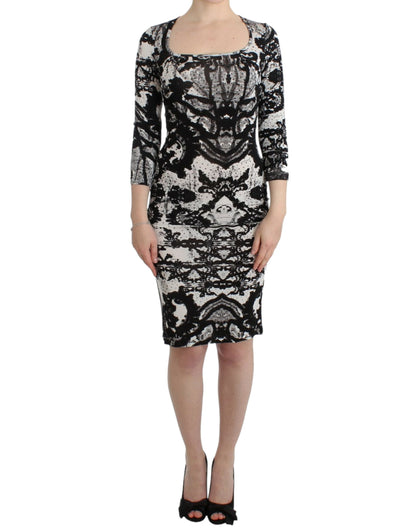 Elegantes bedrucktes Jersey-Etuikleid