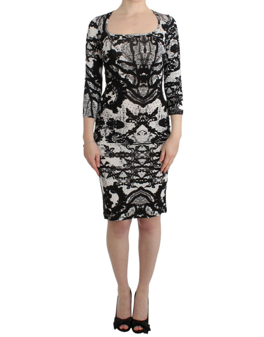 Elegantes bedrucktes Jersey-Etuikleid
