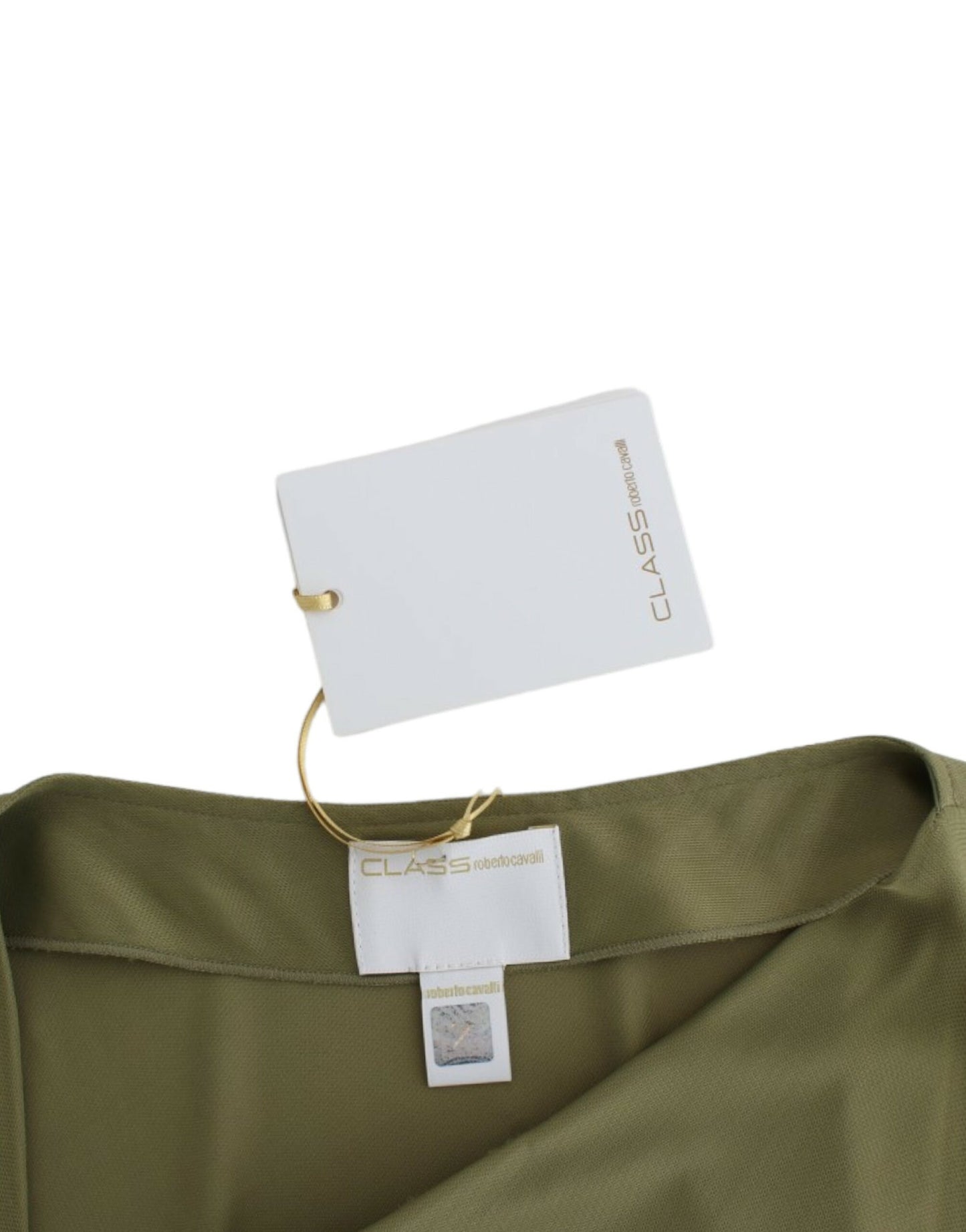 Elegante grüne Jerseybluse mit goldenen Akzenten
