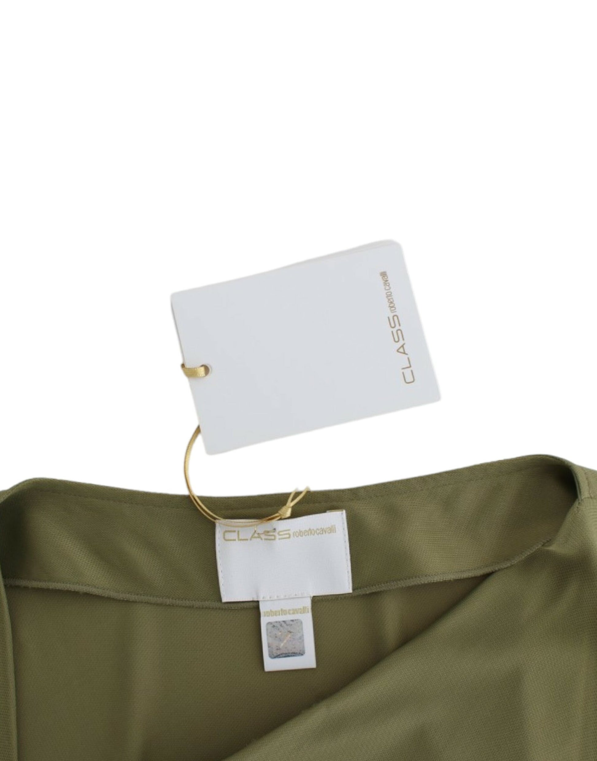 Elegante grüne Jerseybluse mit goldenen Akzenten