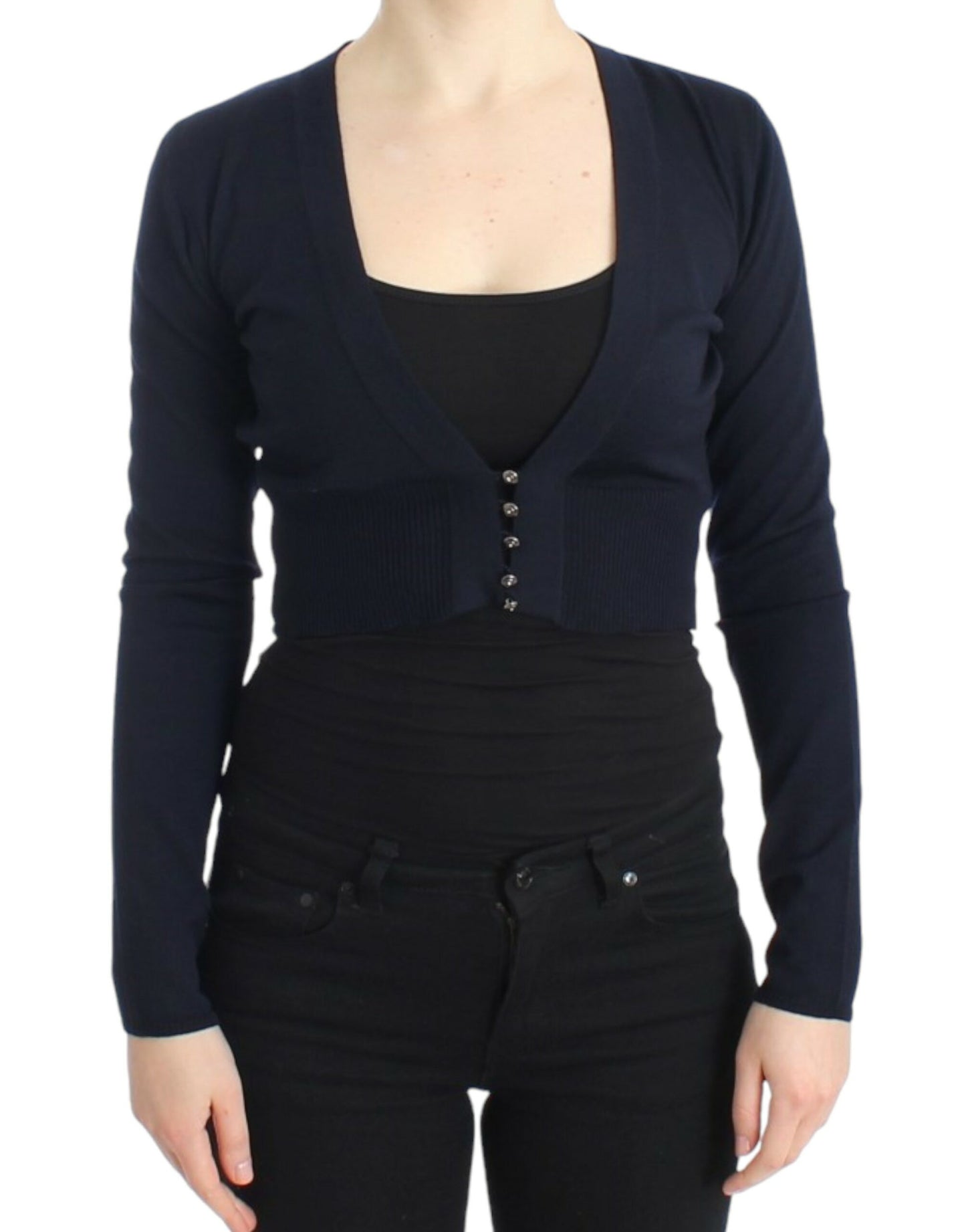 Eleganter verkürzter Cardigan aus Schurwolle