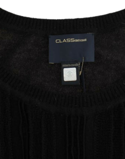 Eleganter kurzärmliger schwarzer Pullover