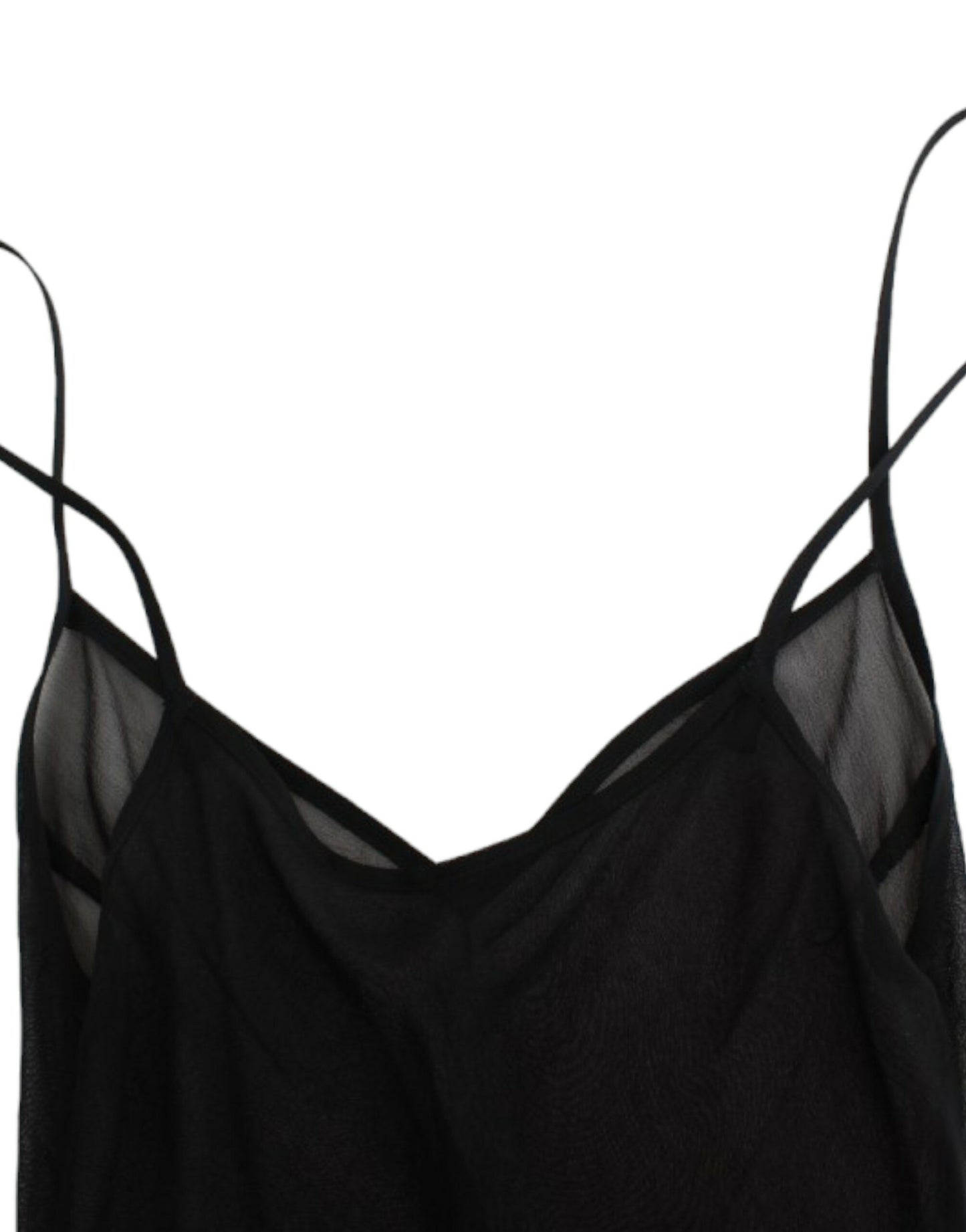 Elegantes Blousonkleid aus transparenter schwarzer Seide