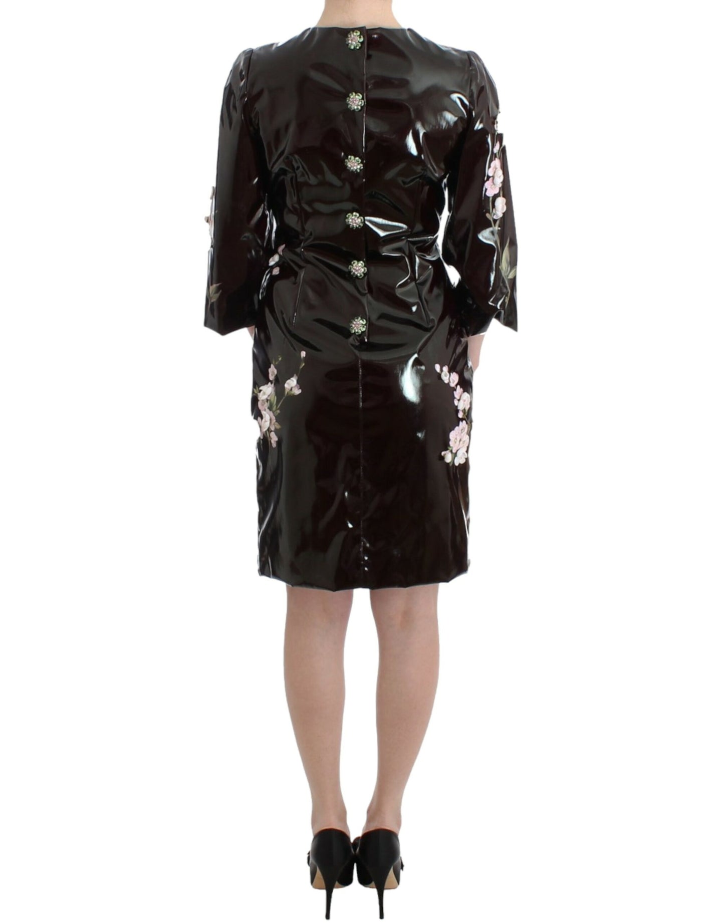 Elegantes Etuikleid mit Blumenverzierung