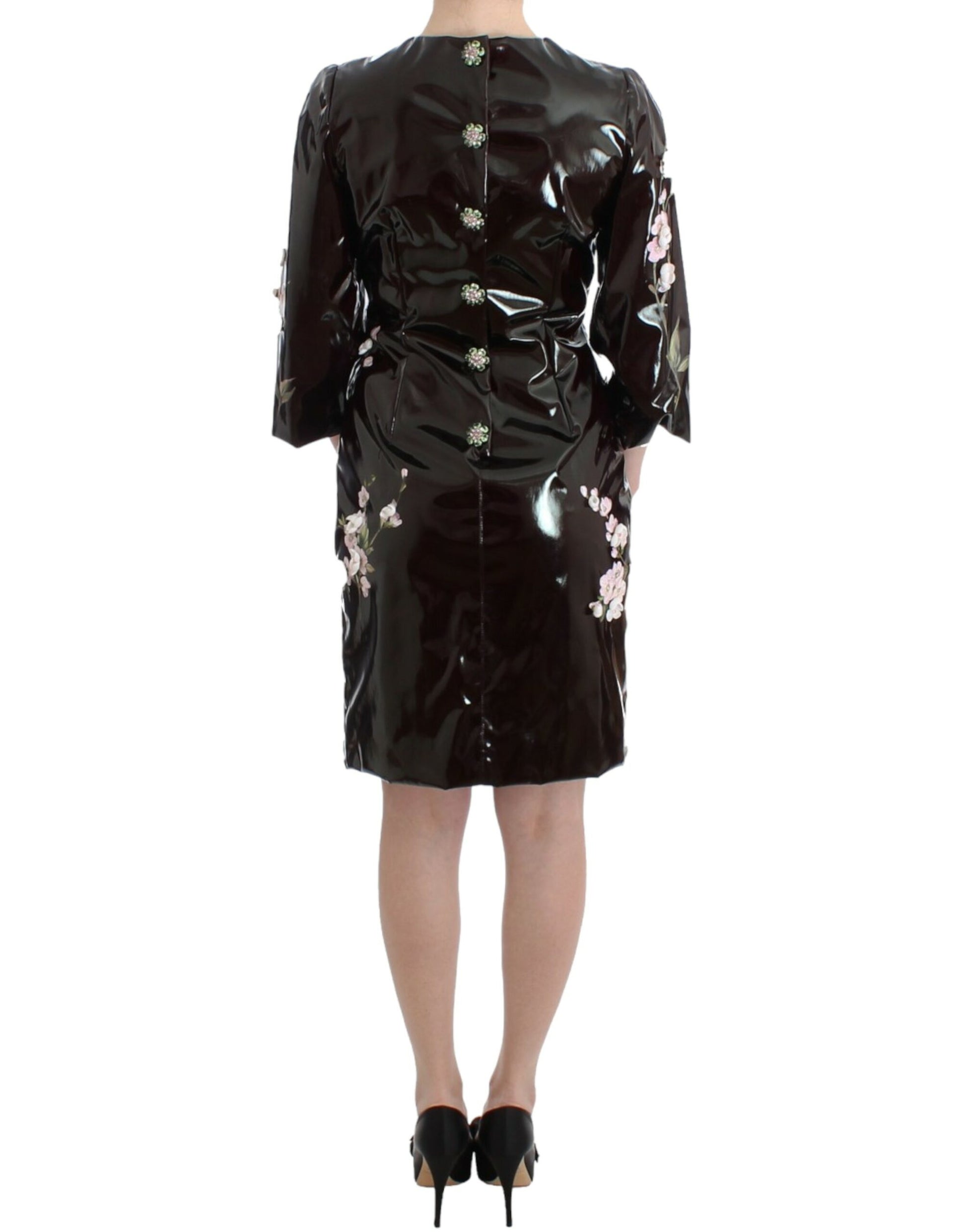 Elegantes Etuikleid mit Blumenverzierung
