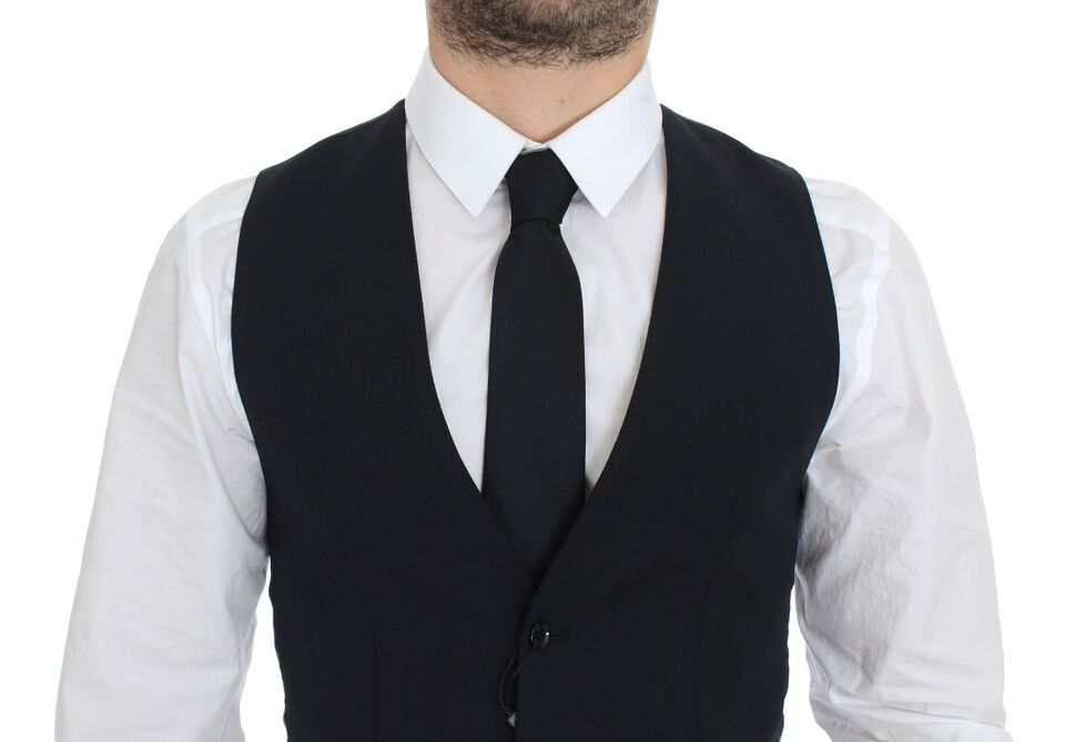 Elegante blaue Weste aus Wolle