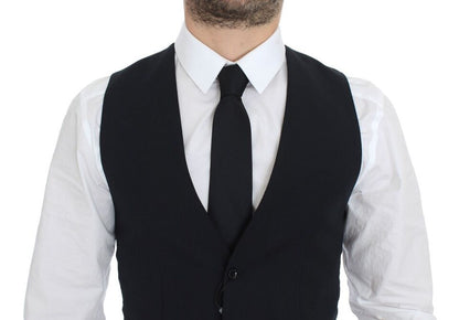 Elegante blaue Weste aus Wolle