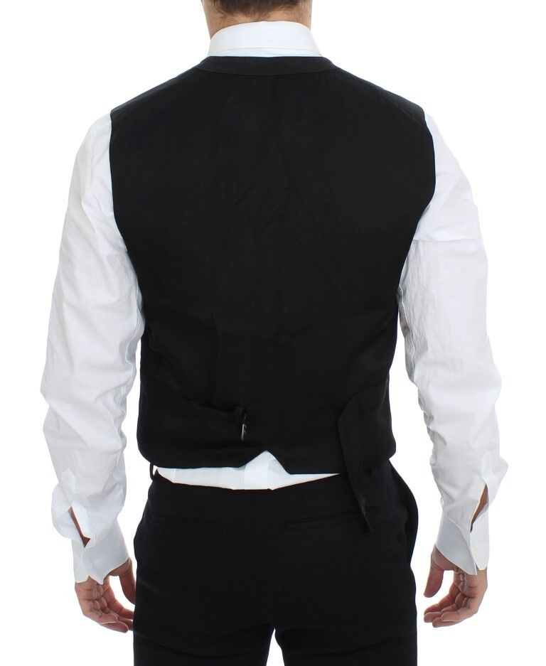 Elegante schwarze Weste aus Baumwollmischung