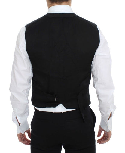 Elegante schwarze Weste aus Baumwollmischung