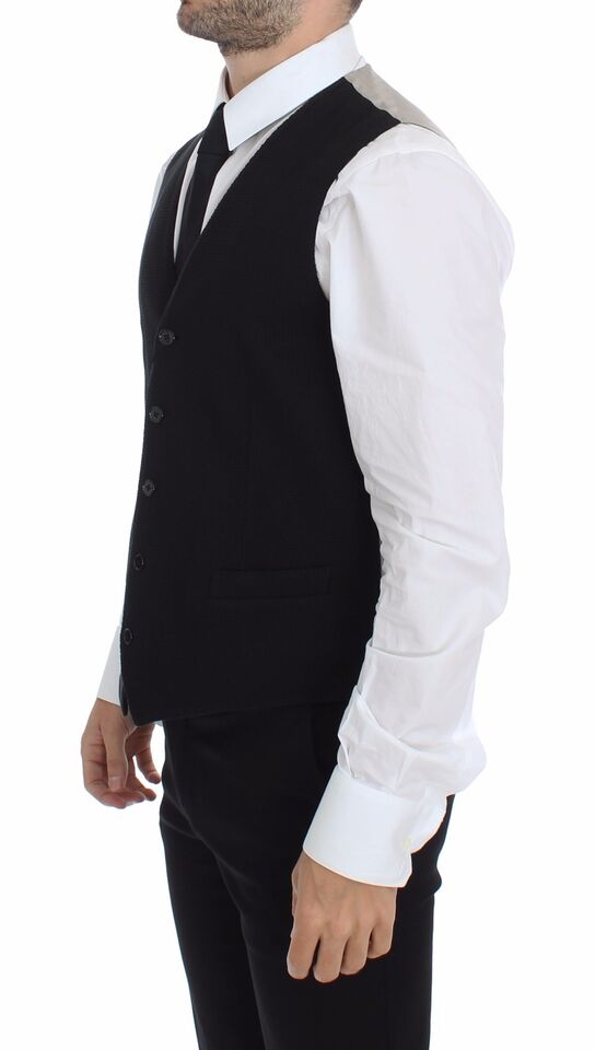 Elegante schwarze Seidenweste