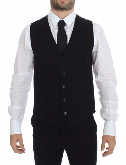 Elegante schwarze Seidenweste