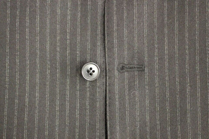 Elegante schwarze gestreifte Wollweste