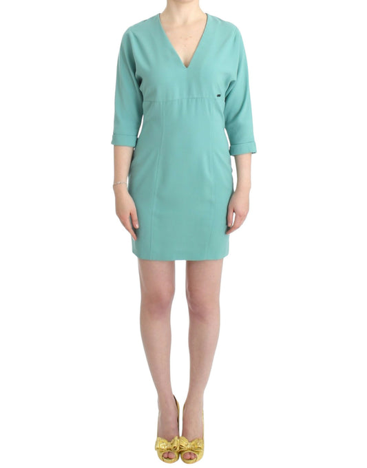 Elegantes grünes Midikleid mit V-Ausschnitt