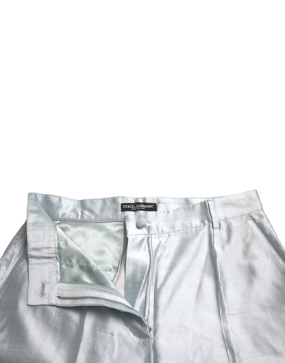 Chic Sky Blue High Waist Cropped Pants