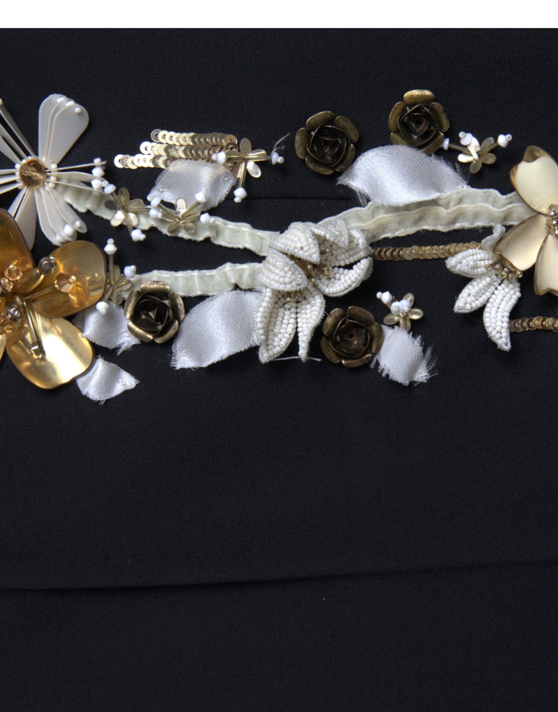 Elegante, hoch taillierte, florale Tapered-Hose