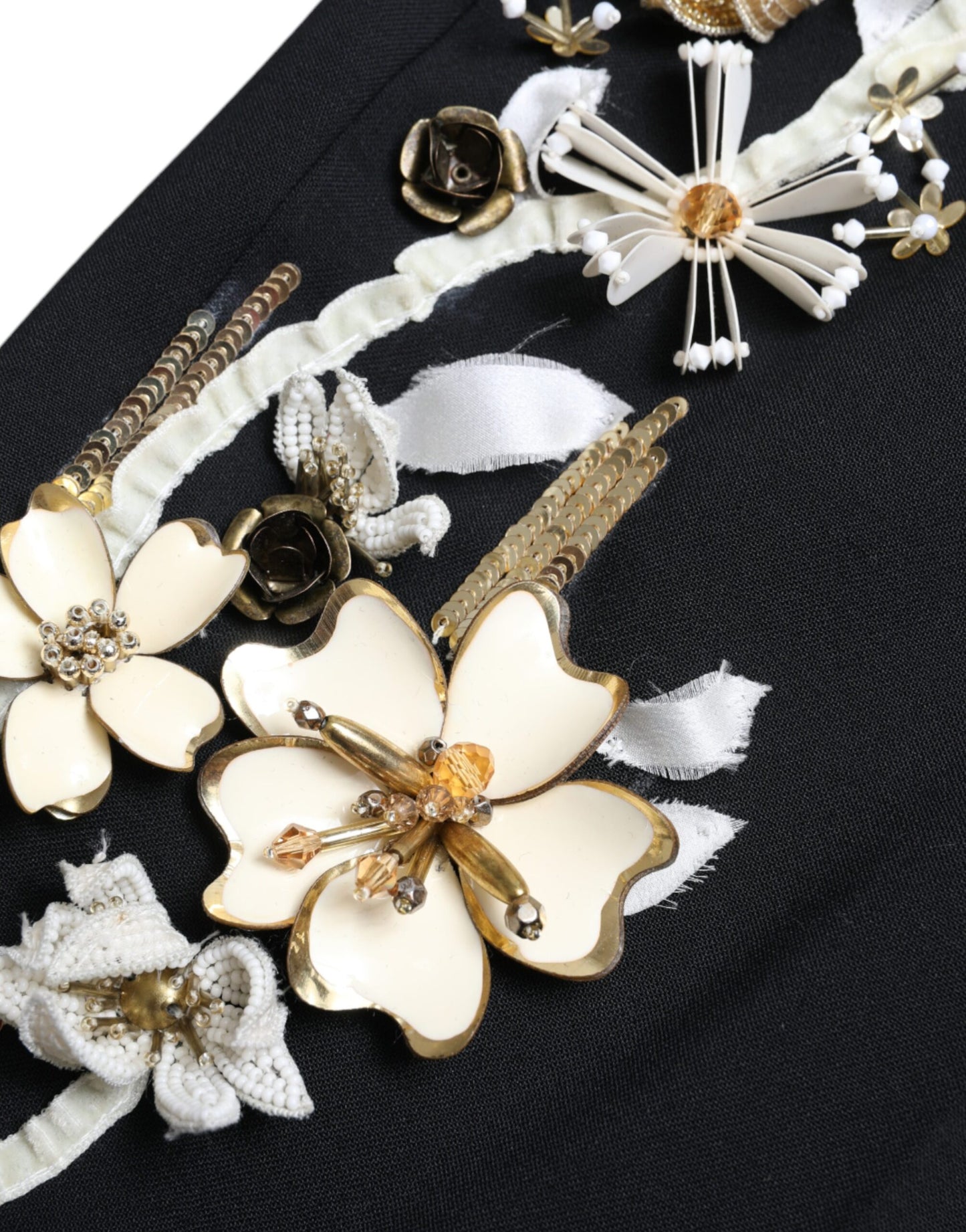 Elegante, hoch taillierte, florale Tapered-Hose