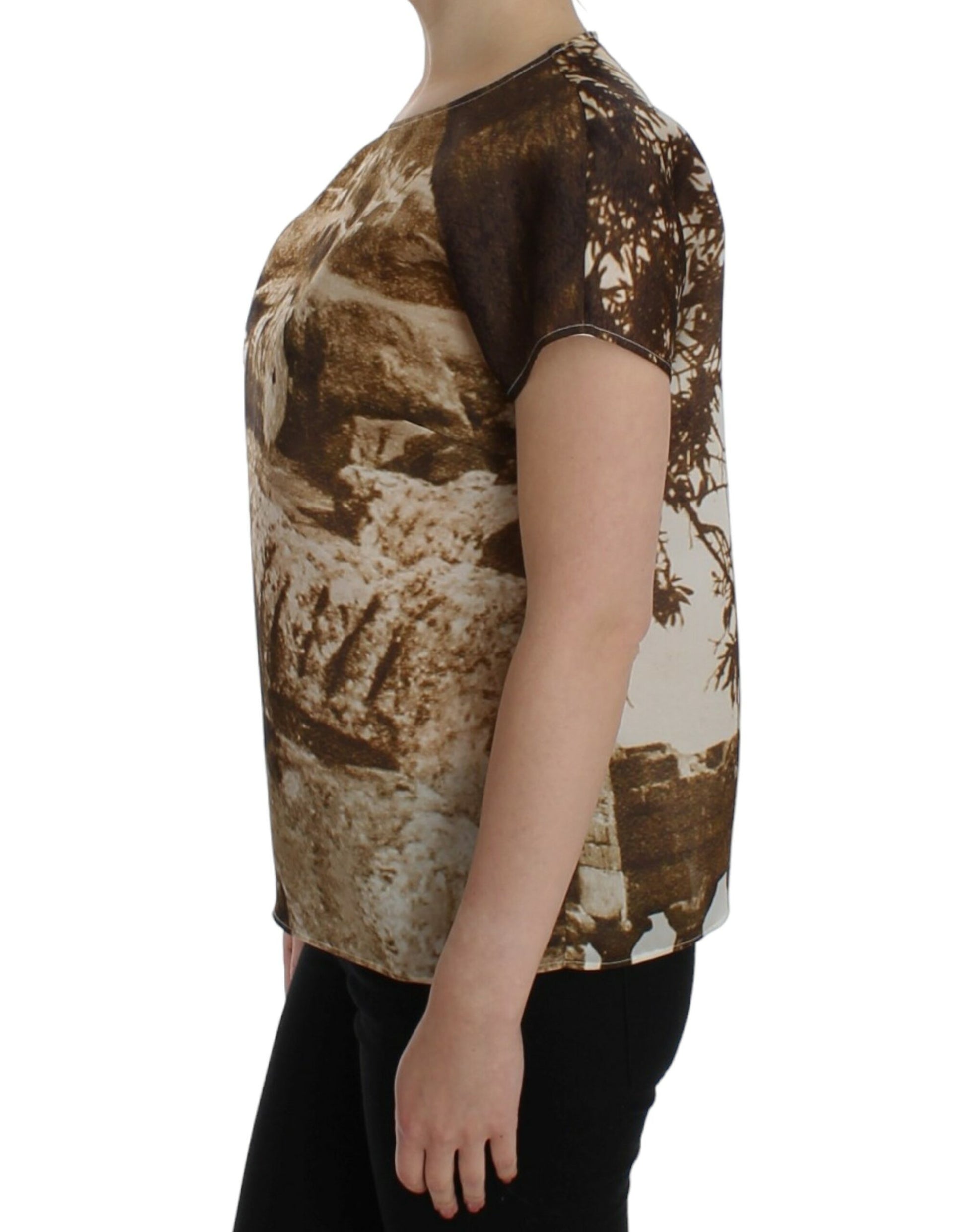 Seidenbluse mit „Enchanted Sicily Taormina“-Print