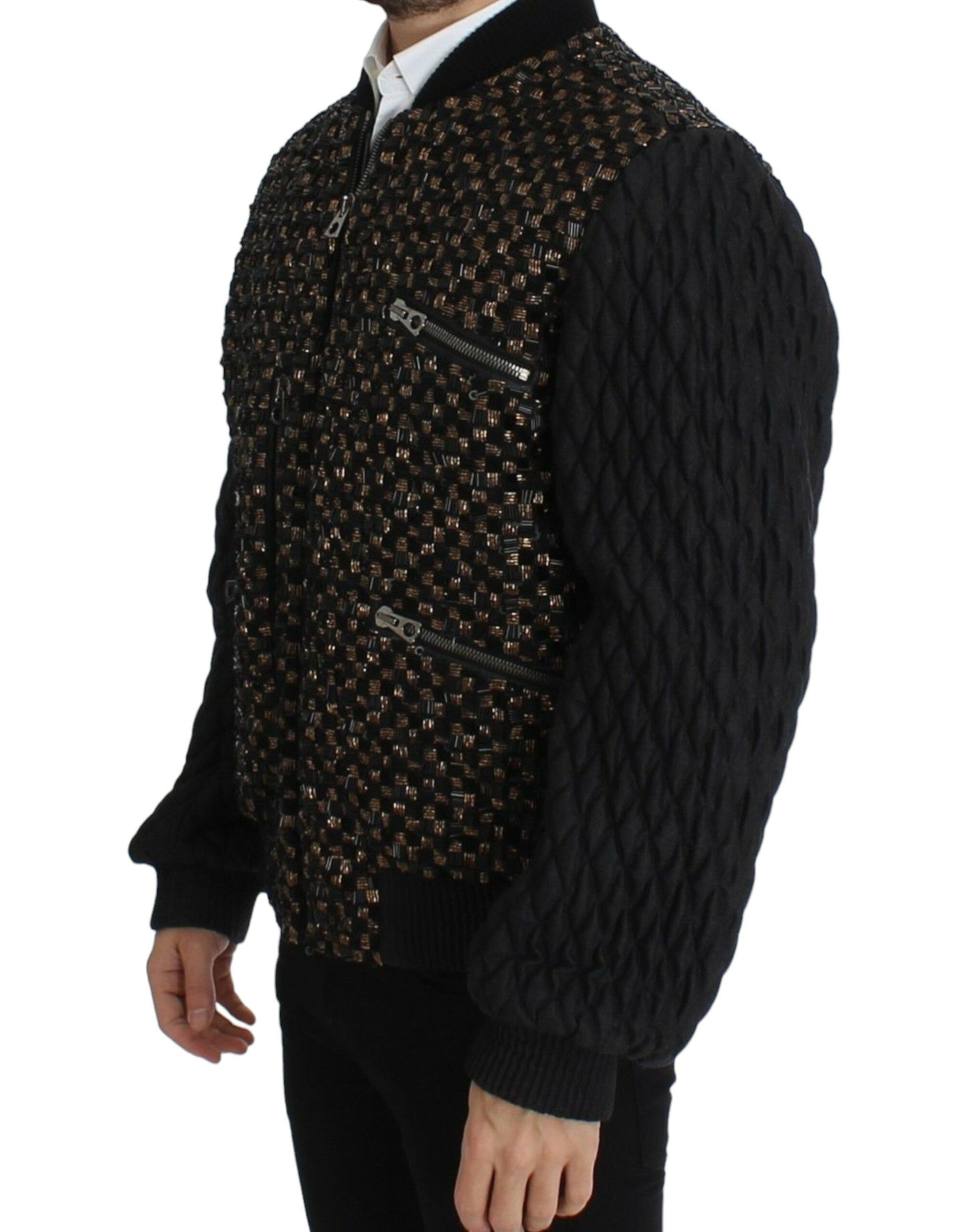 Elegante schwarze Designerjacke mit Pailletten