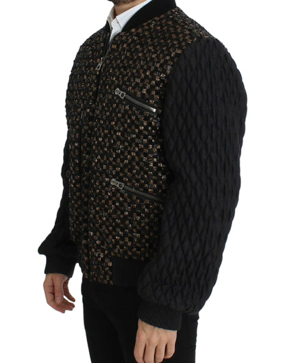 Elegante schwarze Designerjacke mit Pailletten