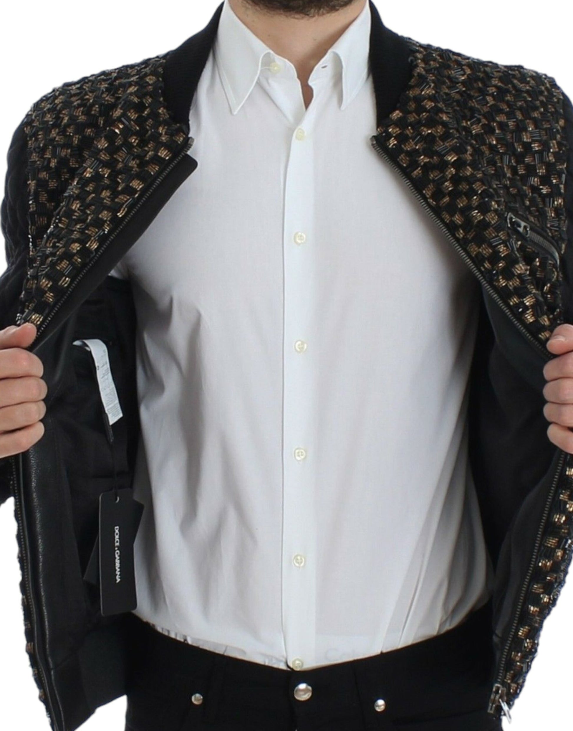 Elegante schwarze Designerjacke mit Pailletten