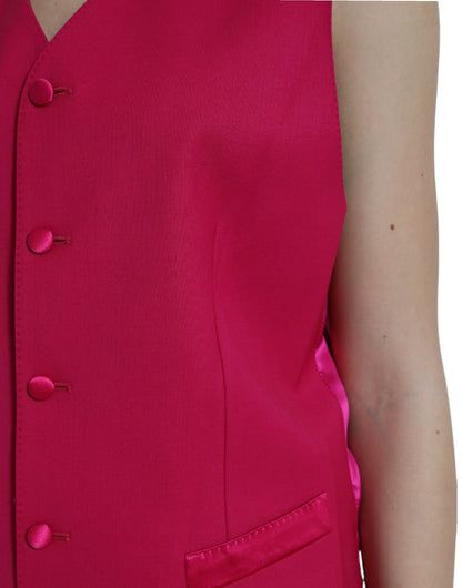 Eleganter roter, schmal geschnittener 3-teiliger Martini-Anzug