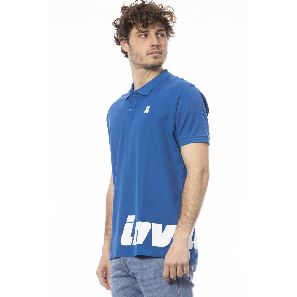 Blue Cotton Men's Polo Shirt