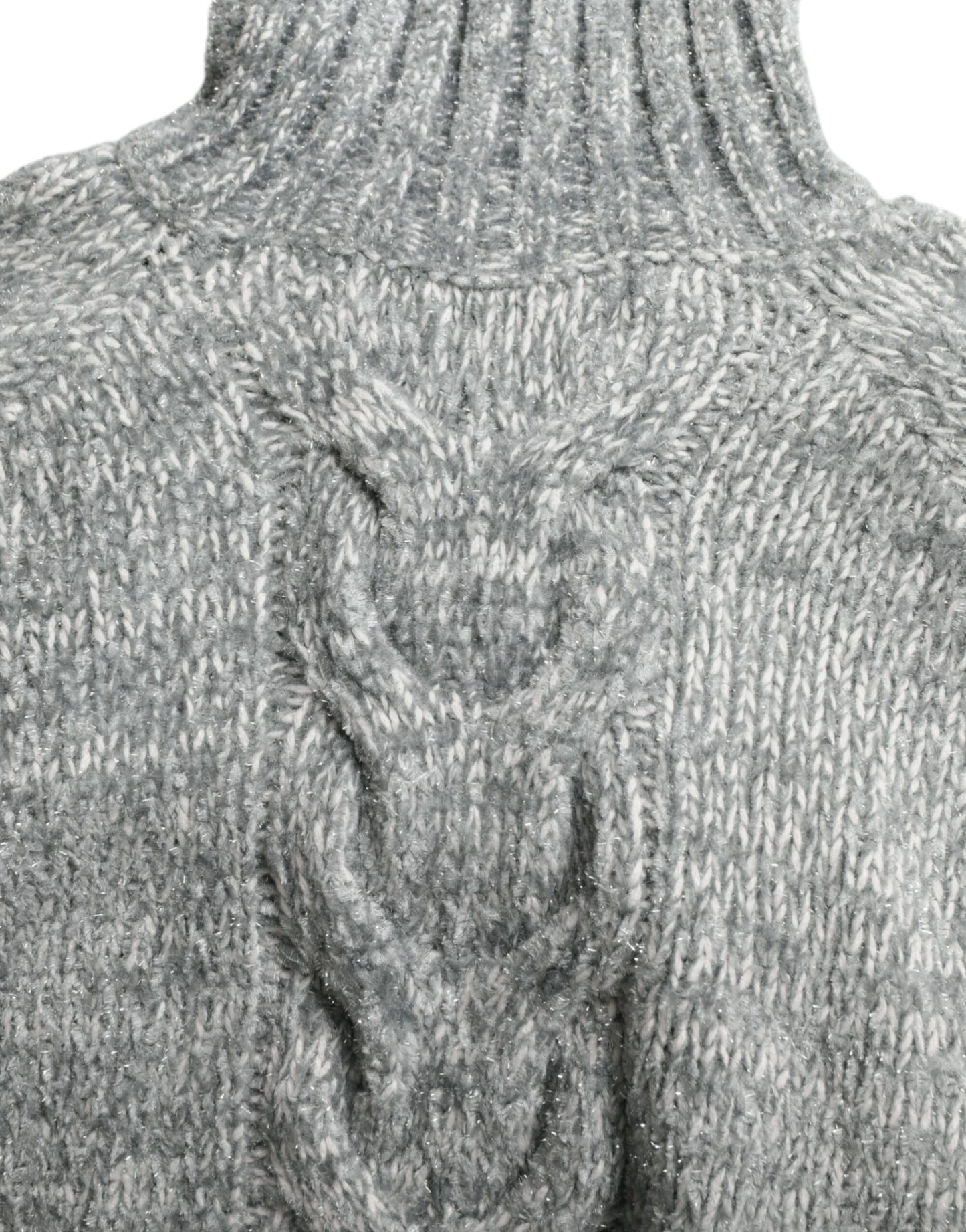 Elegant Gray Cashmere Blend Turtleneck Pullover