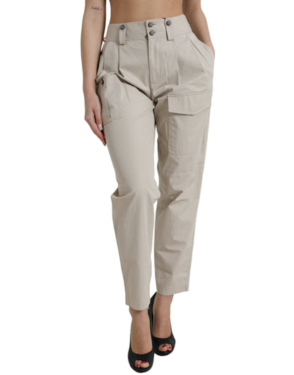 High-Waist Tapered Fashion Hose - Beige
