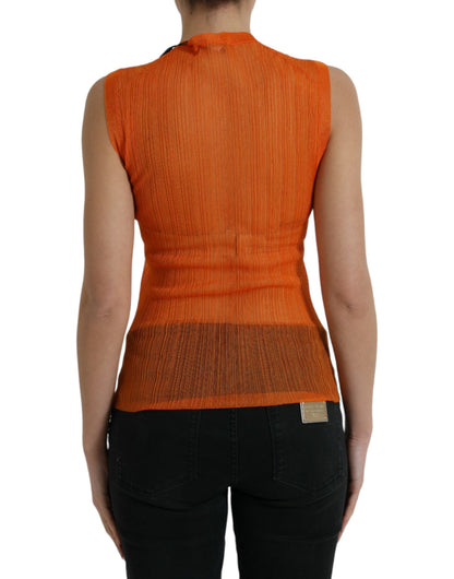 Schickes, oranges Tanktop mit Rundhalsausschnitt