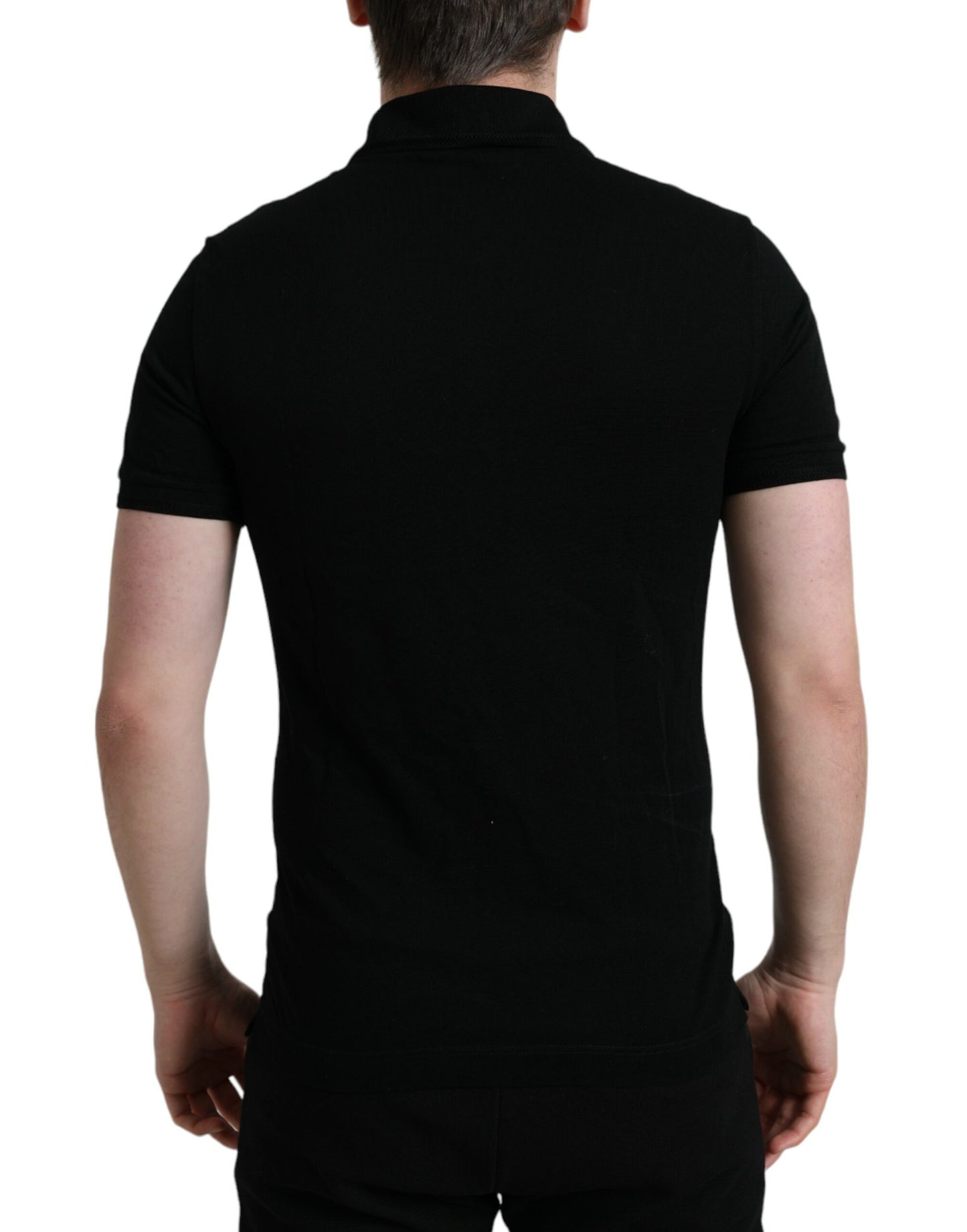 Elegantes schwarzes Poloshirt aus Baumwolle