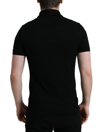 Elegantes schwarzes Poloshirt aus Baumwolle