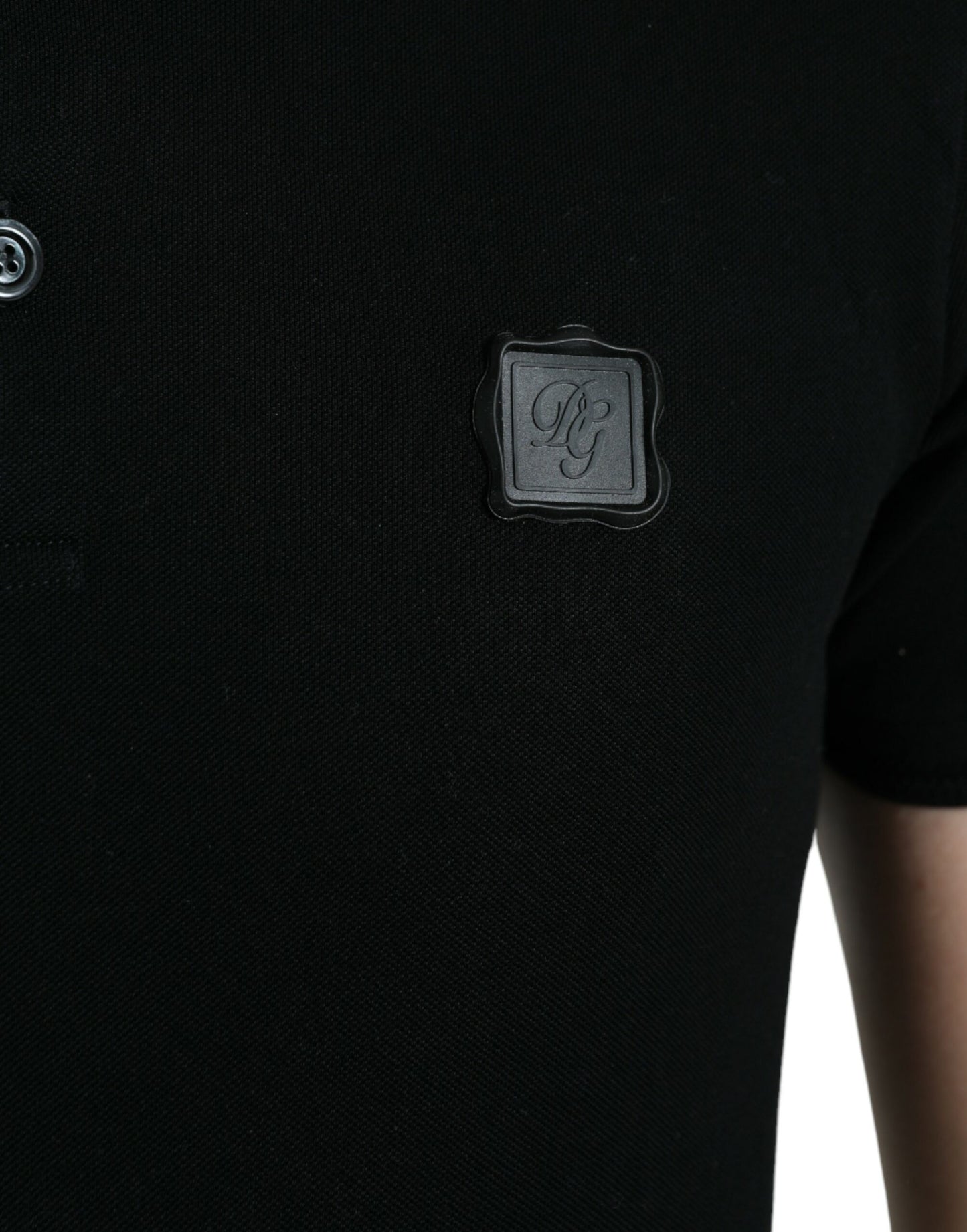 Elegantes schwarzes Poloshirt aus Baumwolle